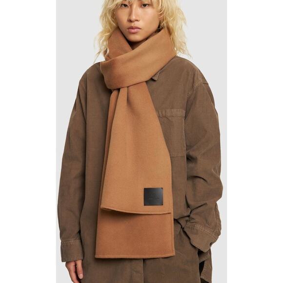 Anine Bing Ava Wool Cashmere Oversized Wide Thick Scarf Camel - Picture 1 of 7